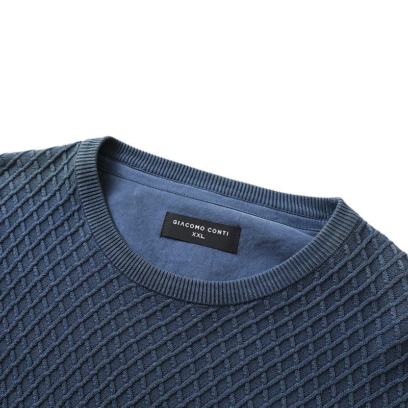 OEM men's cotton textured crewneck sweater China