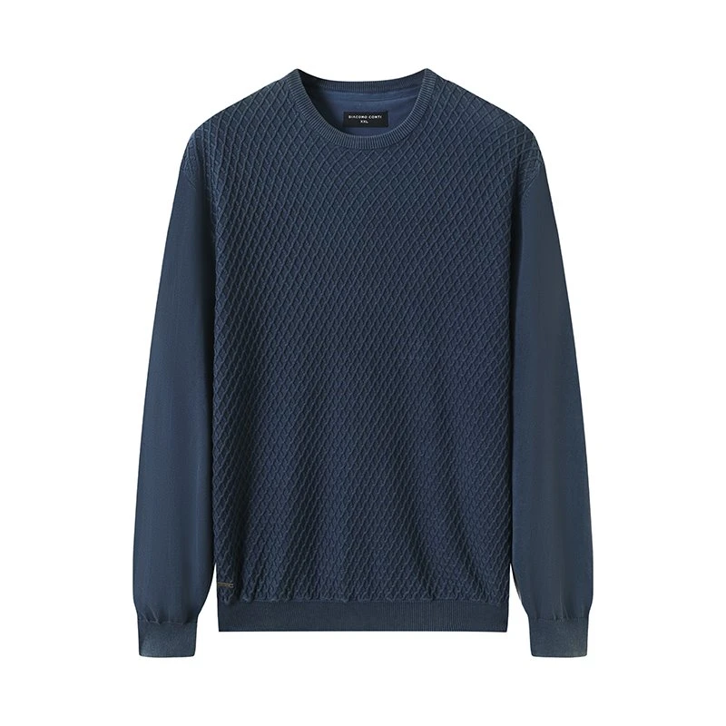Men's Cotton Textured Crewneck Sweater