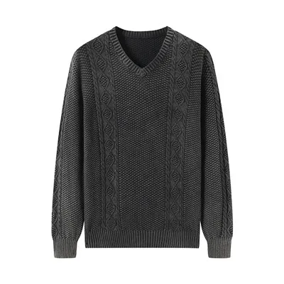 Irġiel Cable Knit Sweater V Neck